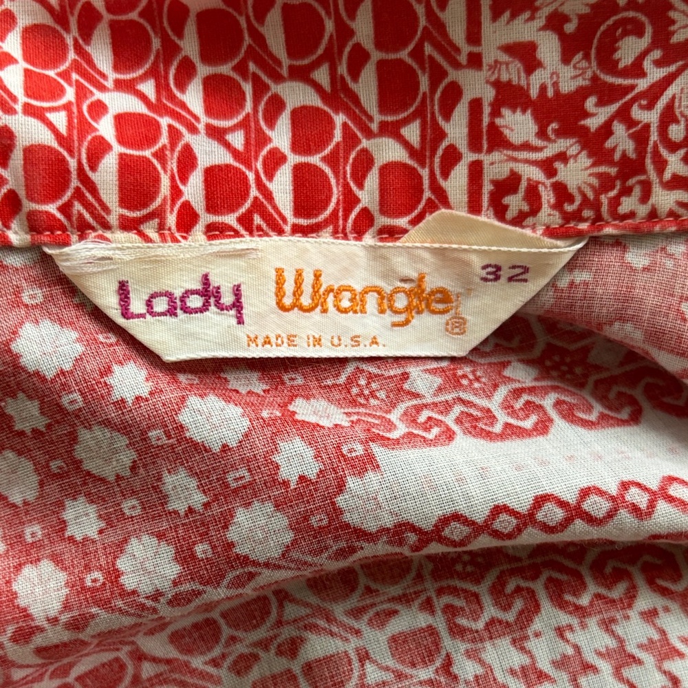 Wrangler Red Patterned Button Down Shirt - image 4